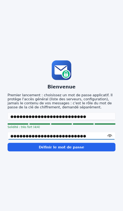 Écran Bienvenue