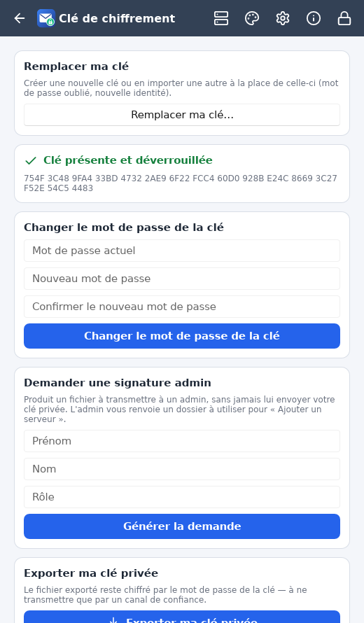 Clé de chiffrement