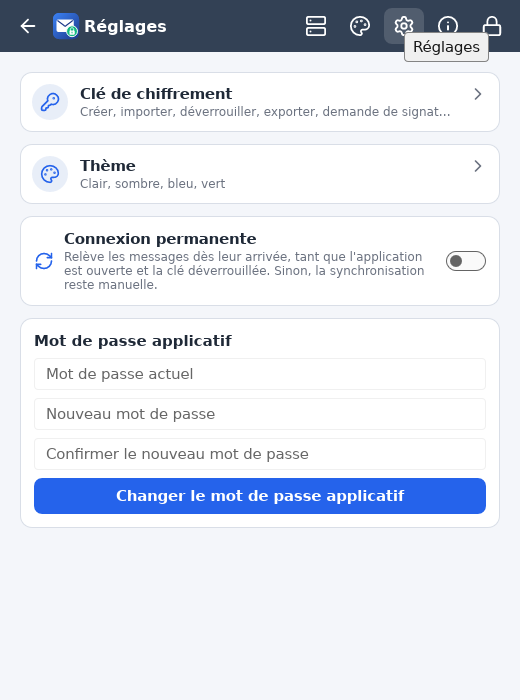 Réglages