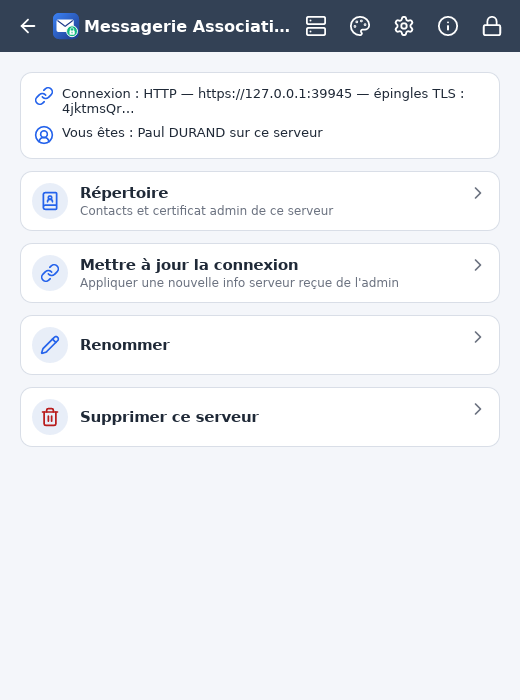 Détail d'un serveur