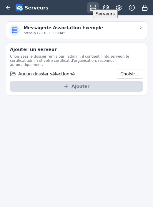 Écran Serveurs
